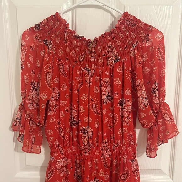 Misa Los Angeles Darla Paisley Mini Dress in Red Floral Paisley Pattern Size XS - Picture 10 of 13